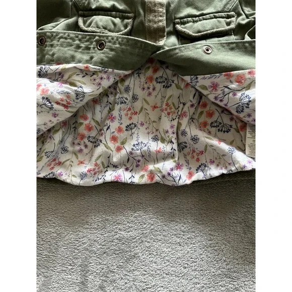 OshKosh B'gosh Jacket Baby Girl 3T Long Sleeve Green Button 100% Cotton Military - Picture 6 of 6